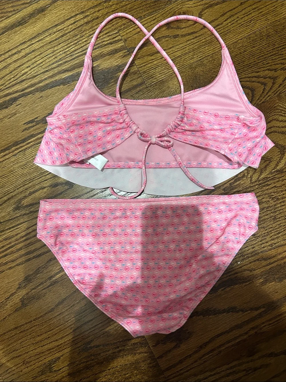 Vineyard Vines Pink Patterned Flounce Bikini Set